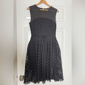 Maje Black Textured Midi Dress